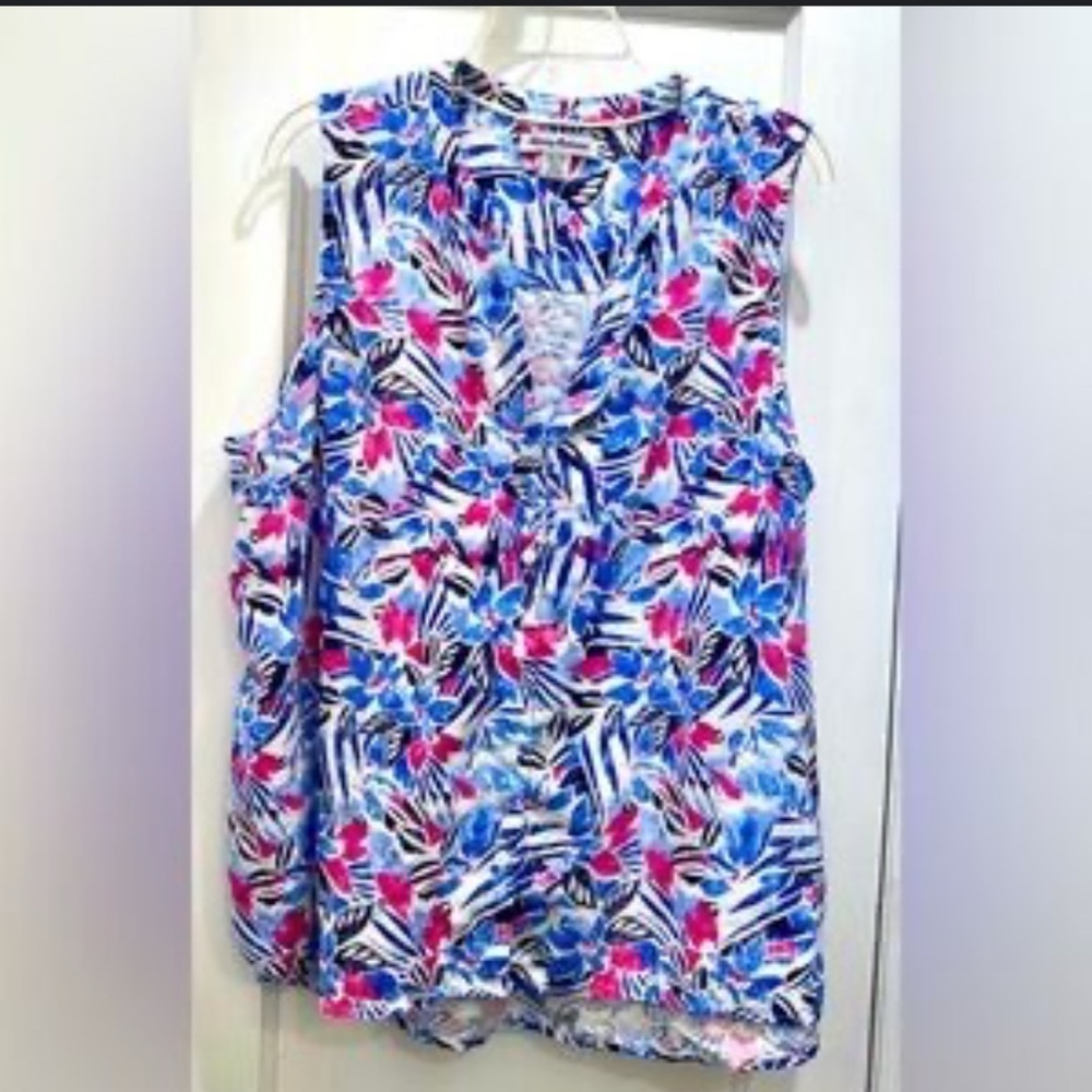TOMMY BAHAMA Kauai Frond Grove V-Neck Tank Top
size S
